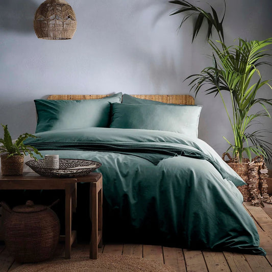 Cassie 100 % Cotton Stonewash Duvet Set Teal