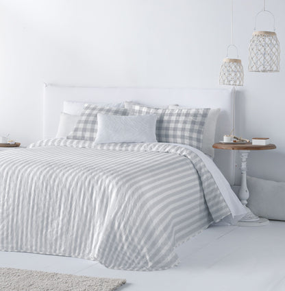 Checkers Reversible Bedspreads, Grey FLASH SALE