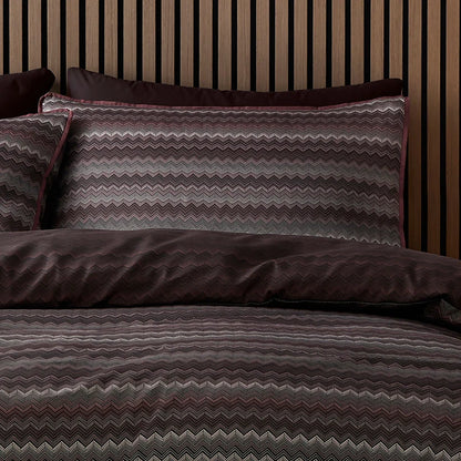 Chevron Line 100 % Cotton Sateen Duvet Set- Chocolate