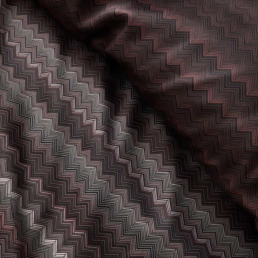 Chevron Line 100 % Cotton Sateen Duvet Set- Chocolate