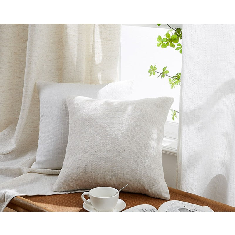 Rustic Linen Eyelet Voile Panels - ( 5430 )Natural