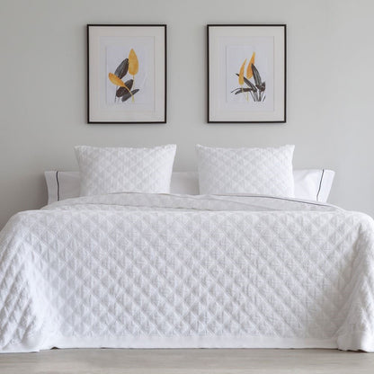 Relax Stone Wash Cotton Bedspreads, White