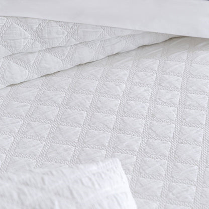 Relax Stone Wash Cotton Bedspreads, White