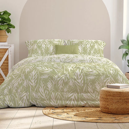Green Bamboo Skandi Leaf Duvet Set