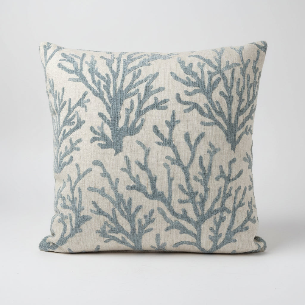 Coral Squares Cushion Range - Duck Egg