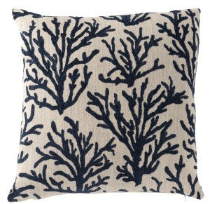 Coral Squares Cushion Range - NAVY