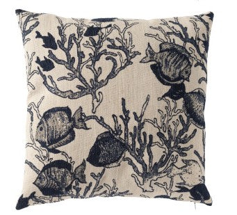 Coral Squares Cushion Range - NAVY