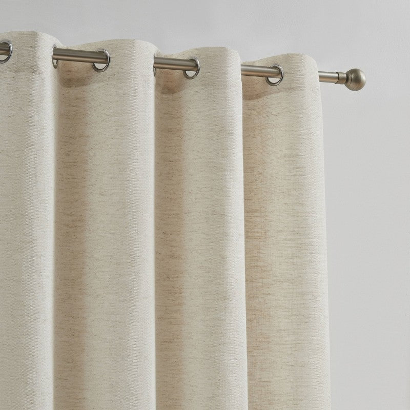 Rustic Linen Eyelet Voile Panels - ( 5430 )Natural