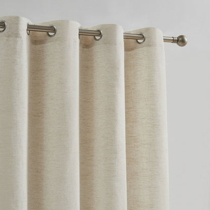 Rustic Linen Eyelet Voile Panels - ( 5430 )Natural