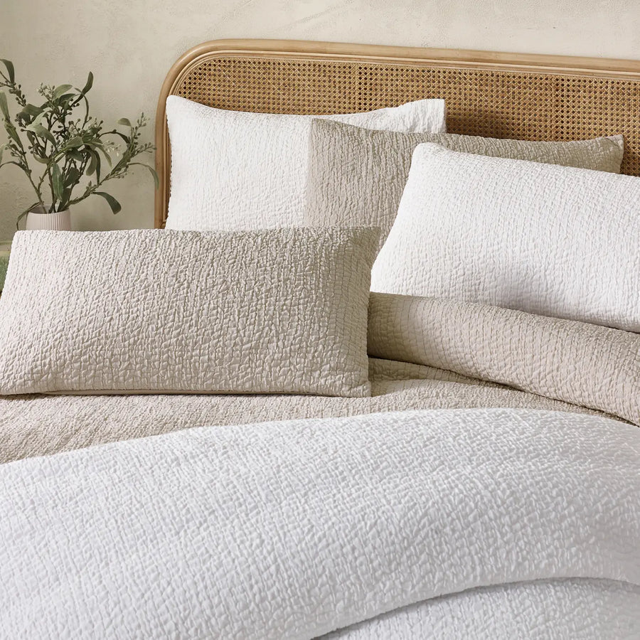 Crinkle Seersucker Duvet Set - Natural