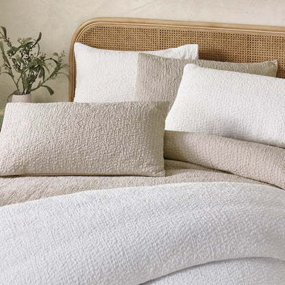 Crinkle Seersucker Duvet Set - Natural
