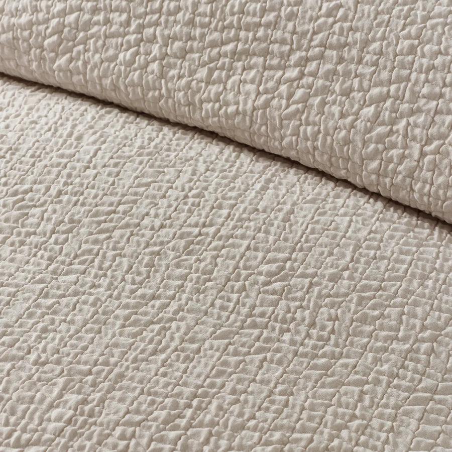 Crinkle Seersucker Duvet Set - Natural