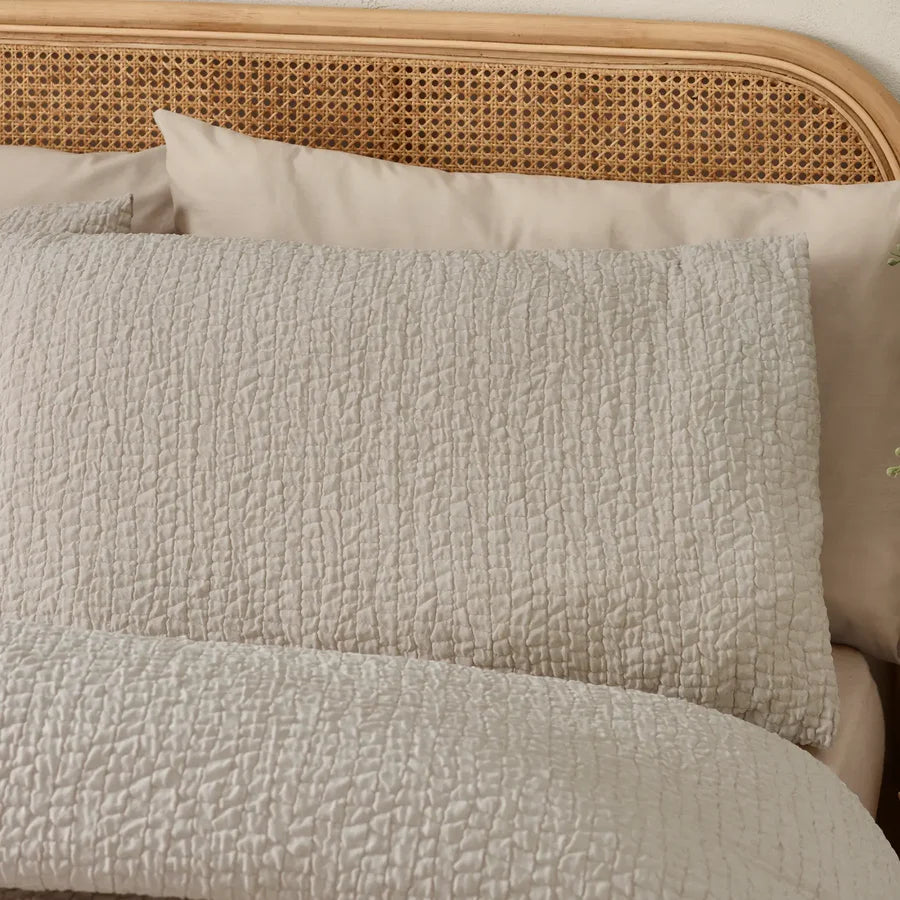 Crinkle Seersucker Duvet Set - Natural