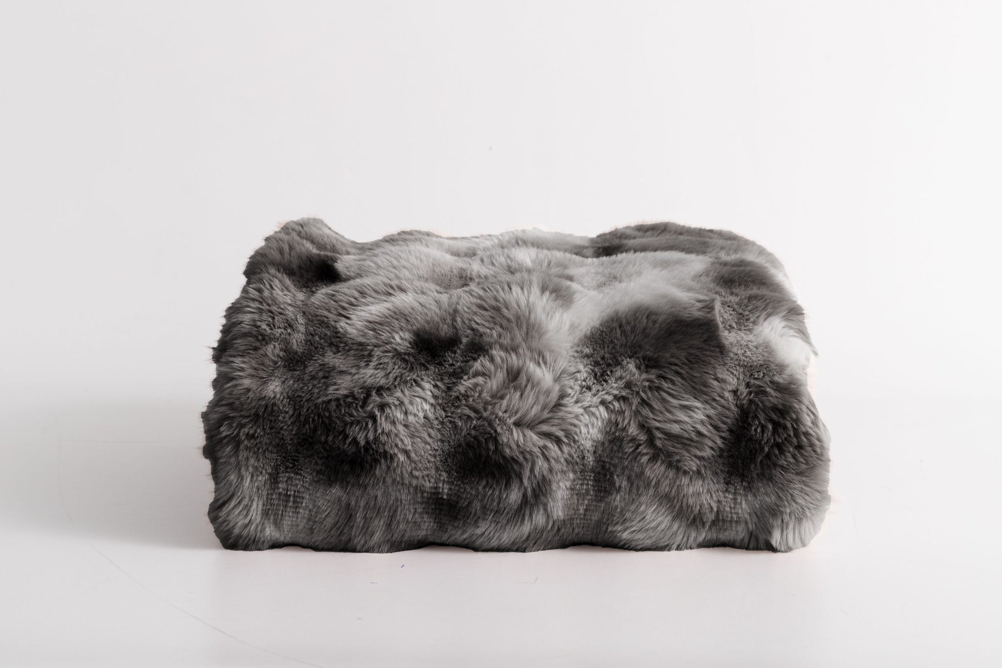 Duna Luxury Faux Fur Throw, Grey SALE