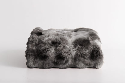 Duna Luxury Faux Fur Throw, Grey
