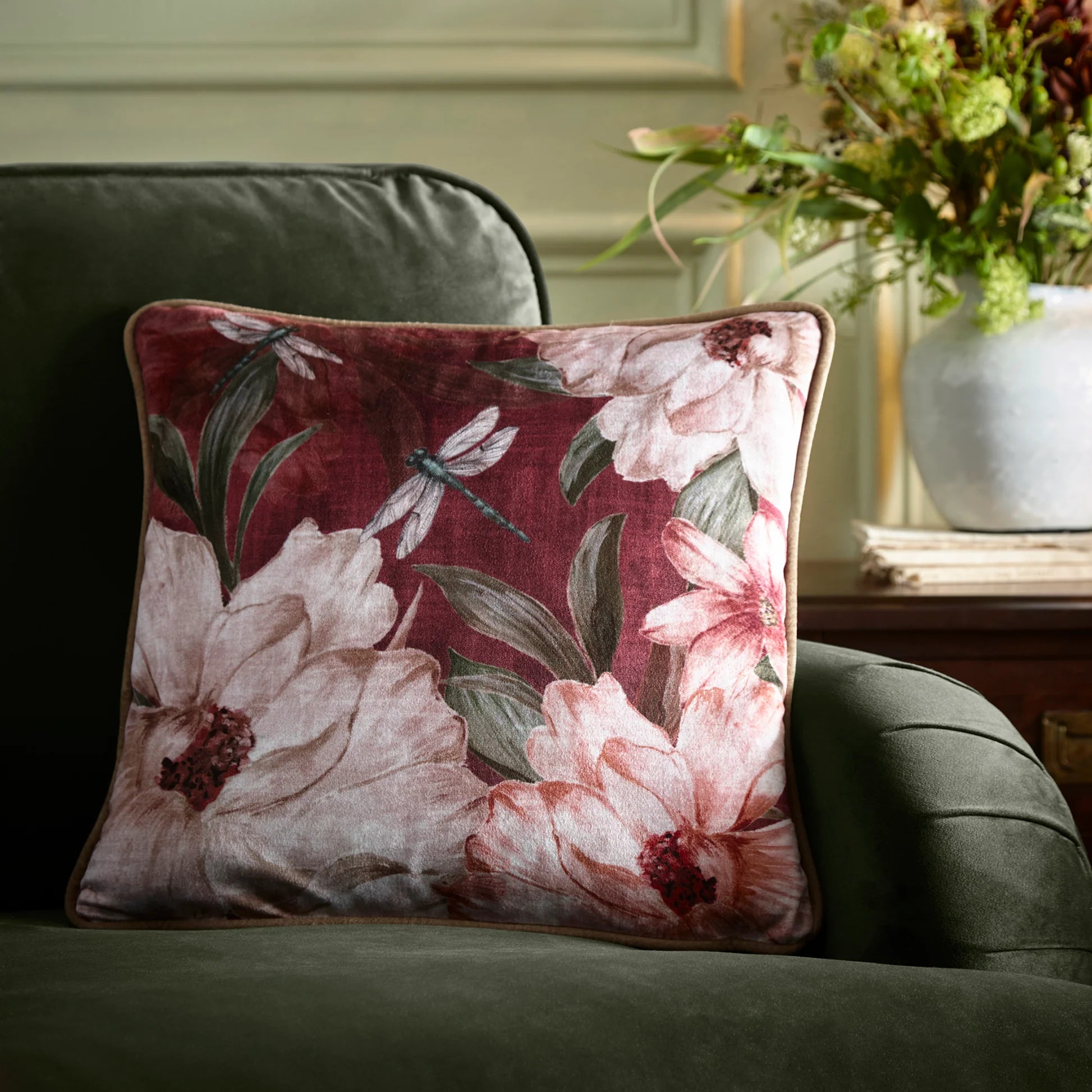 Fiorella Floral Cushion - Plum