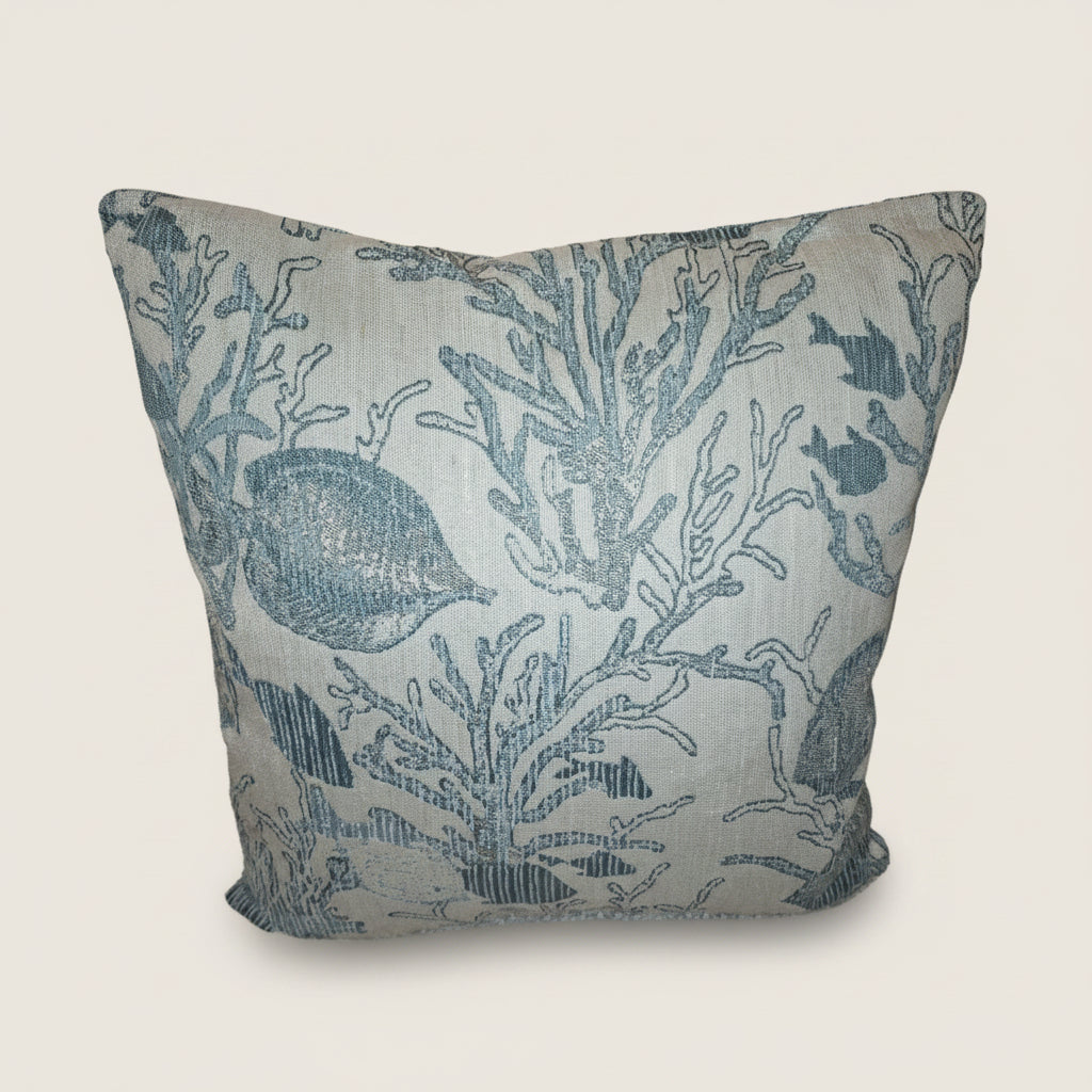 Coral Squares Cushion Range - Duck Egg