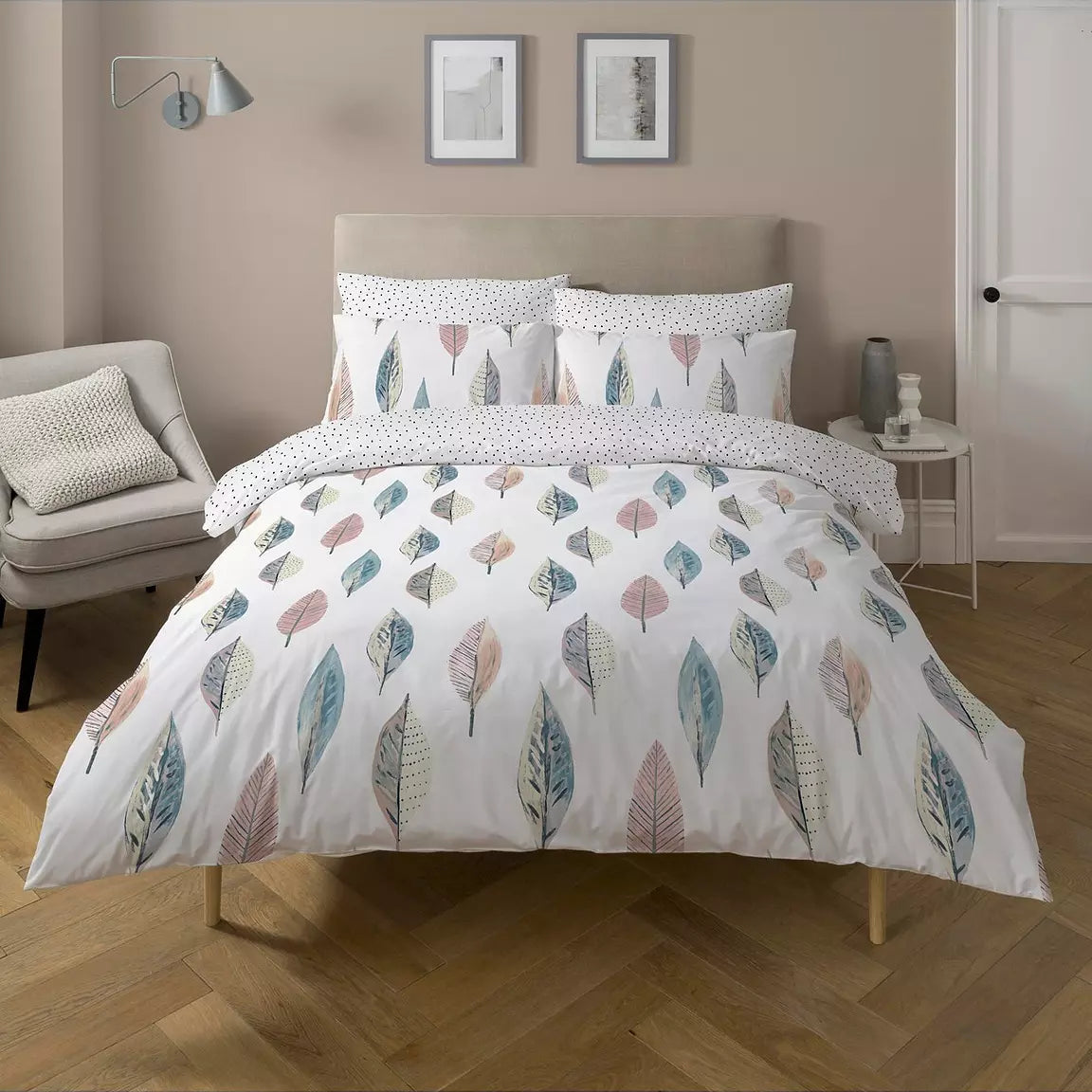 Skandi Leaf Duvet Set, Multi SALE !