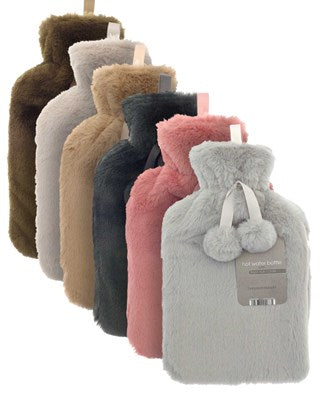 Hot Water Bottles Faux Fur- Assorted Colours