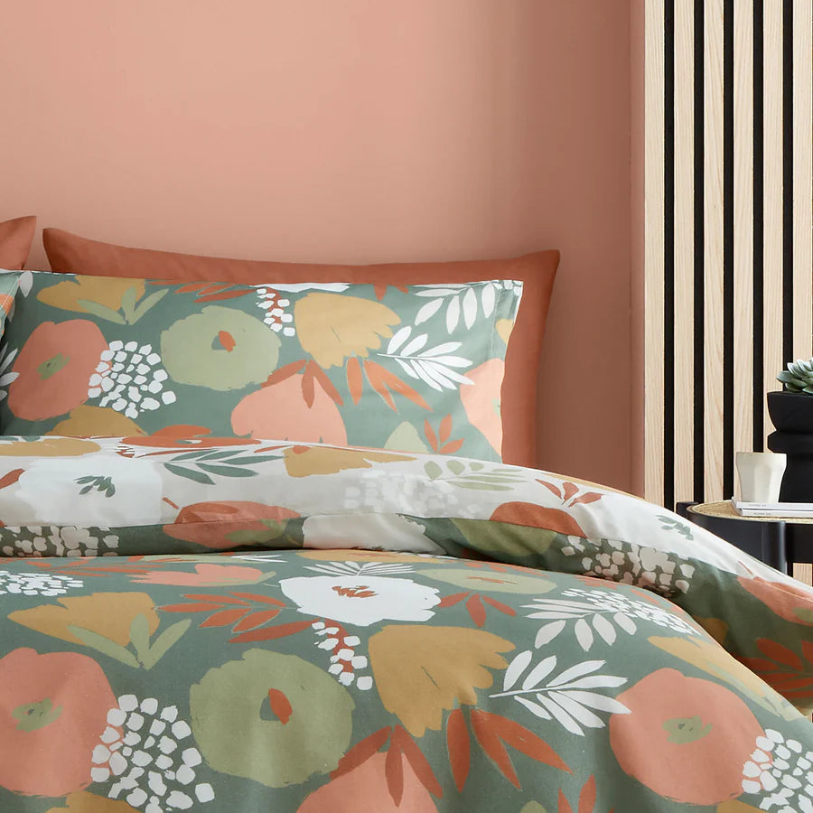 Jasmina Reversible Duvet Set, Green