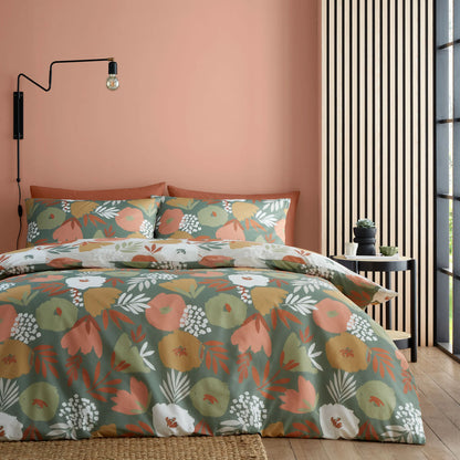 Jasmina Reversible Duvet Set, Green