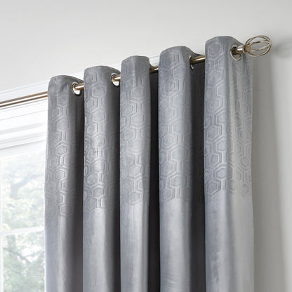 Jasper Eyelet Curtains, Silver LAST UNITS
