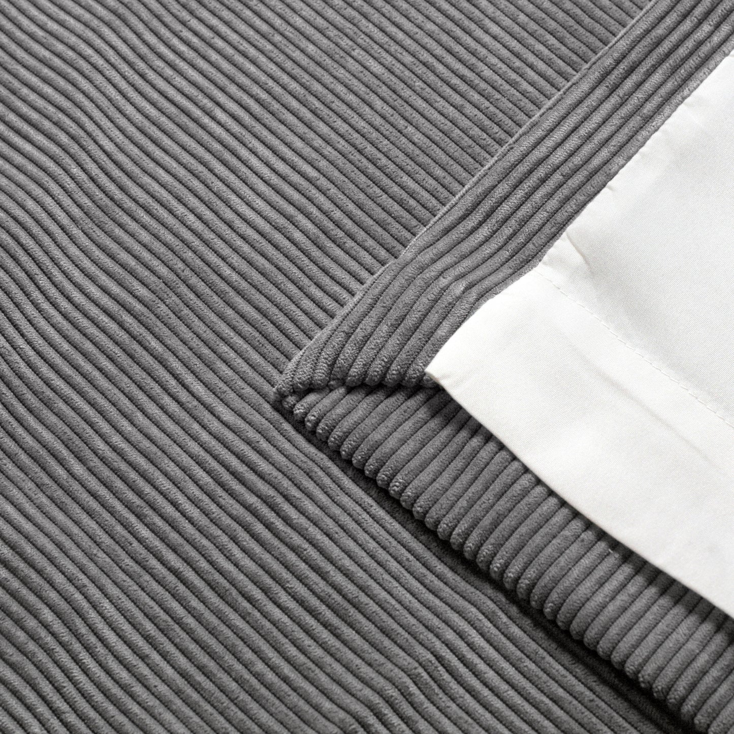 Kintyre Corded Ring Top Curtains, Charcoal-50 % OFF