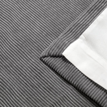 Kintyre Corded Ring Top Curtains, Charcoal-50 % OFF