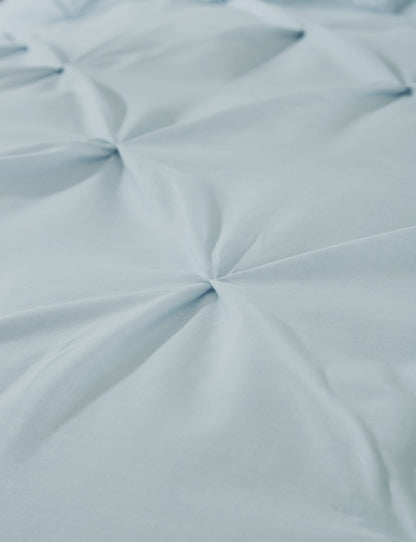 Laura Ruched Easy Care Duvet Set, Duck Egg