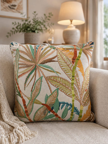 Linen Jungle Cushion - Multi