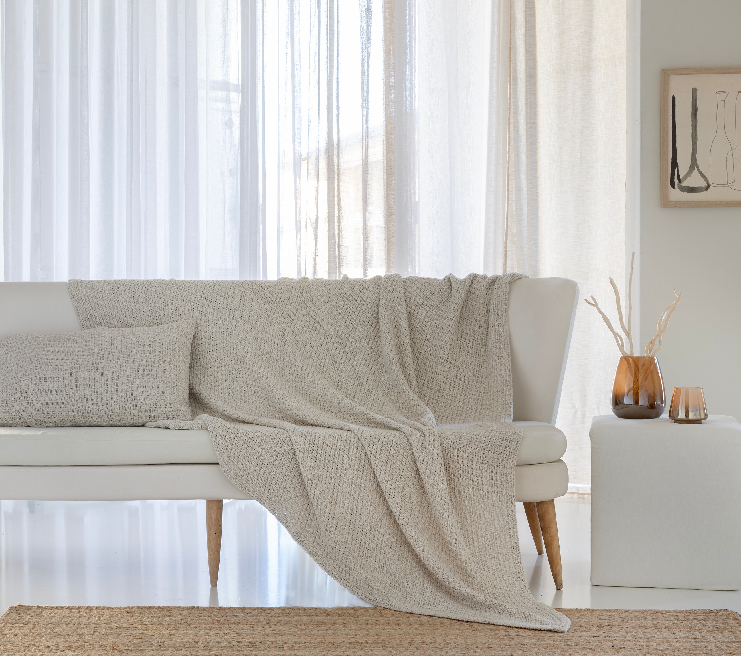 Lisbon Cotton Throw & Cushions - Assorted Colours