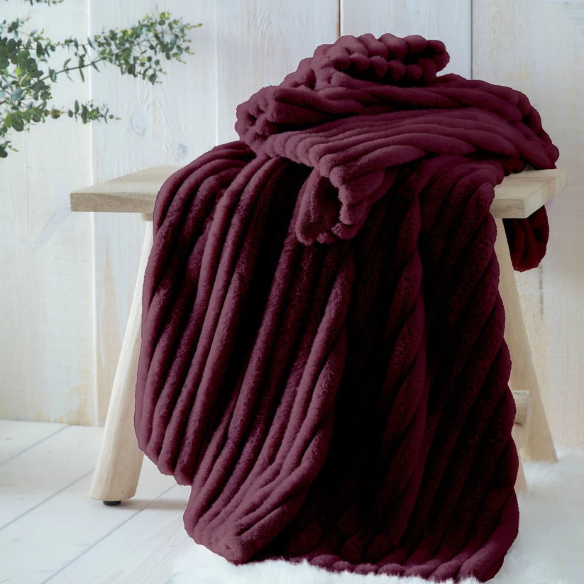 Morris Burgundy Cushion & Throw