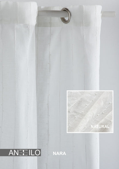Nara Linen Style Eyelet Voile, Natural