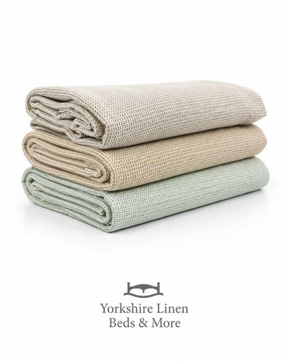New England Plain Cotton Throws, Stone
