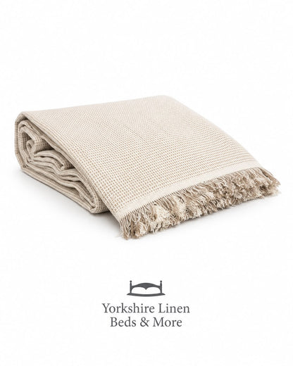 New England Plain Cotton Throws, Stone