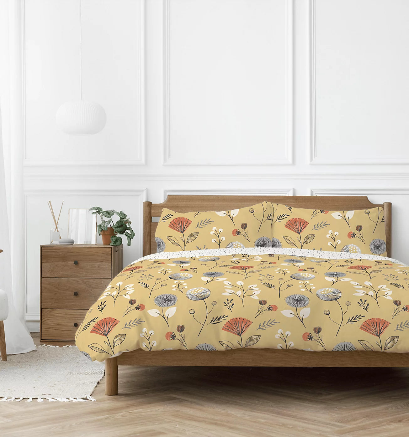 Olga Floral Duvet Duvet Sets, Yellow SINGLES 10 €