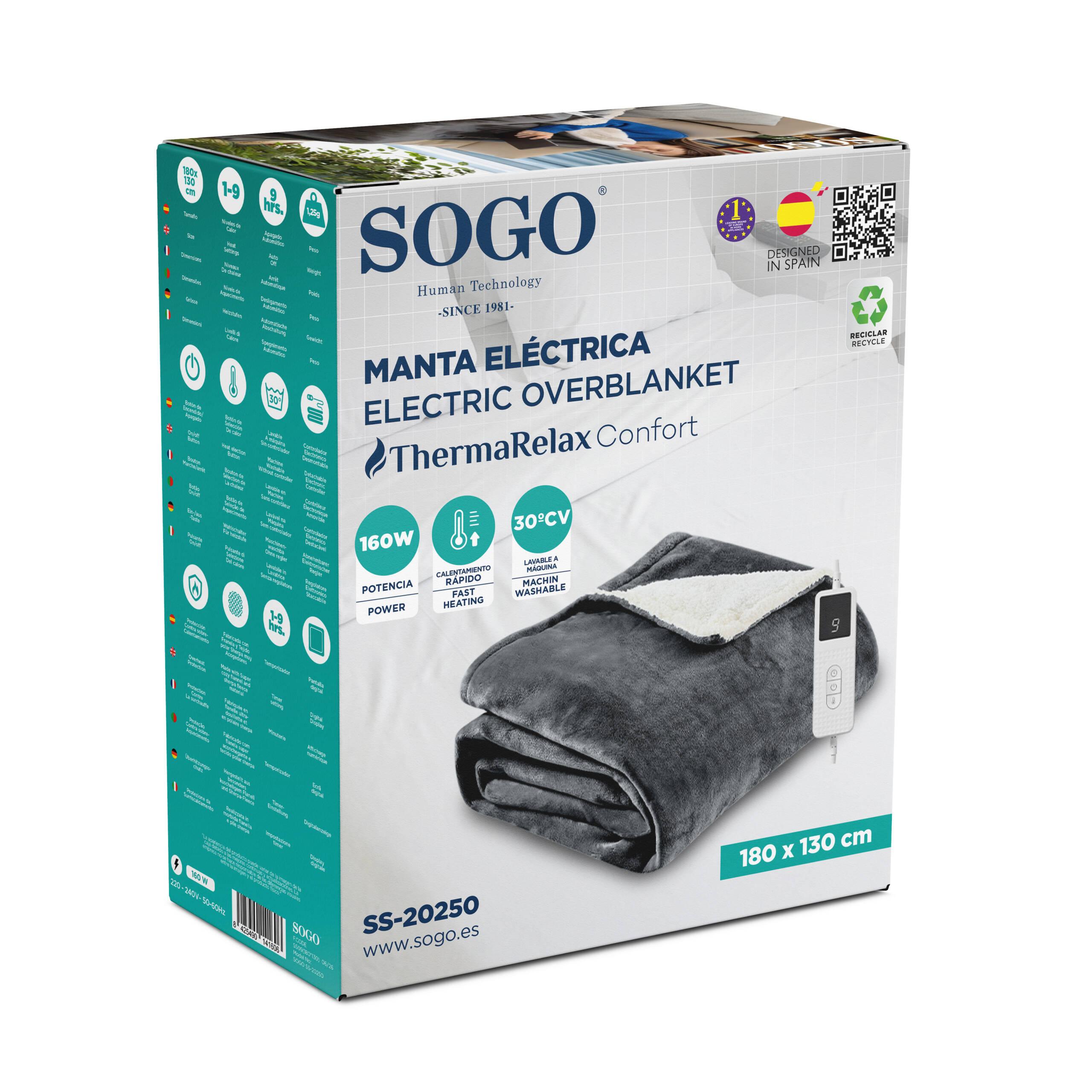 Luxury Sherpa Electric Over- Blanket -Grey OFFER
