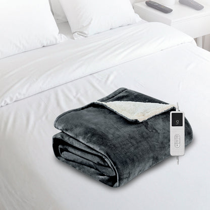 Luxury Sherpa Electric Over- Blanket -Grey OFFER