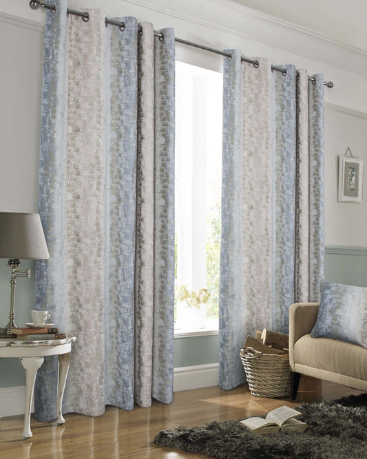 Portofino Blush & Silver Heavyweight Curtains