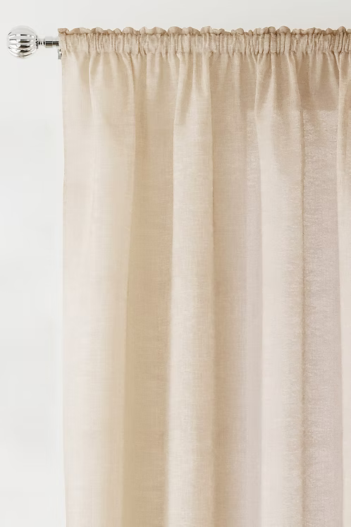 Ronda Slot Type Linen Style Voile Panels- Natural
