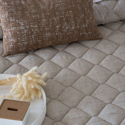 Rustica Linen Style Bedspread Range, Beige