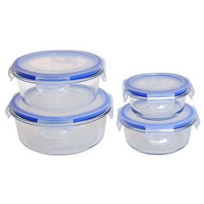 Glass Storage Bowls with Lids- Set of 4