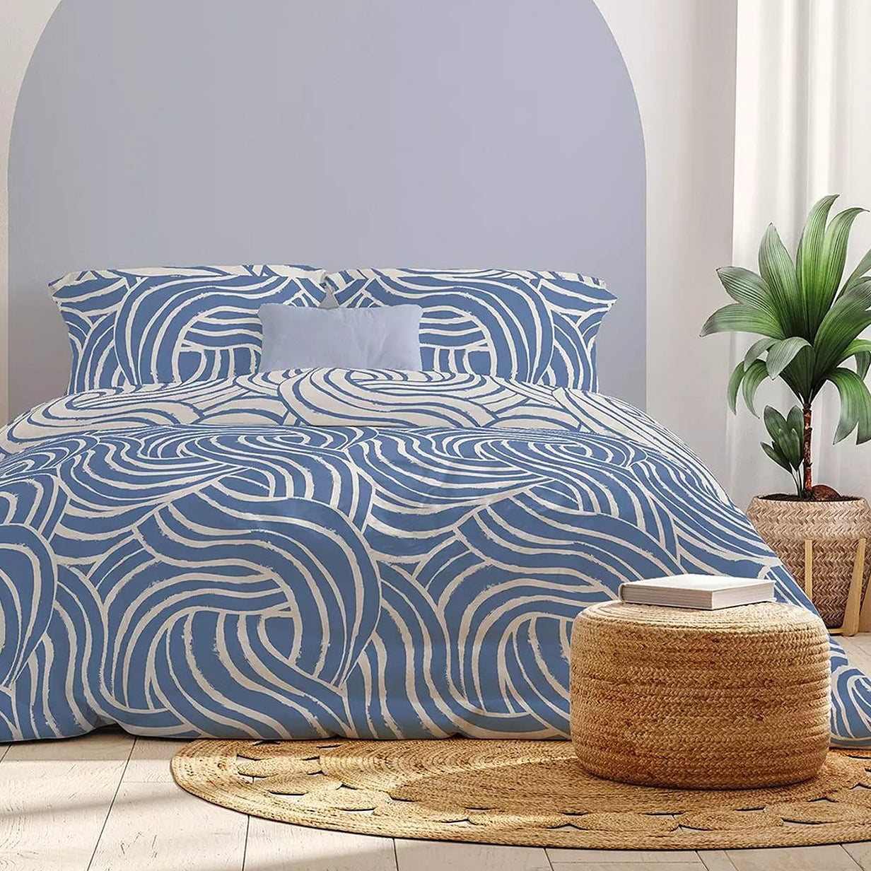 Sophie Waves Duvet Set, Blue SALE !
