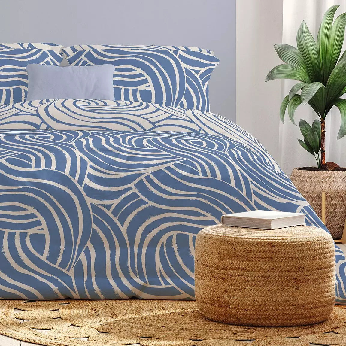 Sophie Waves Duvet Set, Blue SALE !