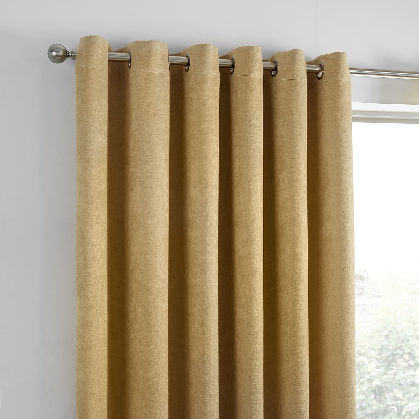 Stratus Ring Top Dim Out Curtains, Ochre