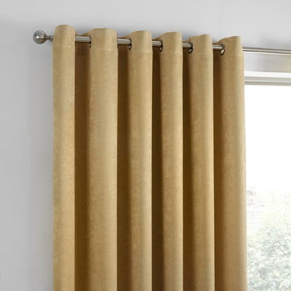 Stratus Ring Top Dim Out Curtains, Ochre