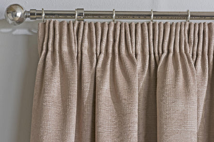 Matrix Block out Pencil Pleat Curtains, Latte