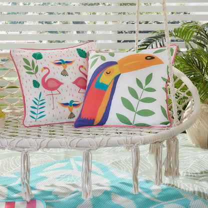 Flamingo Fun Indoor/Outdoor Reversible Cushion