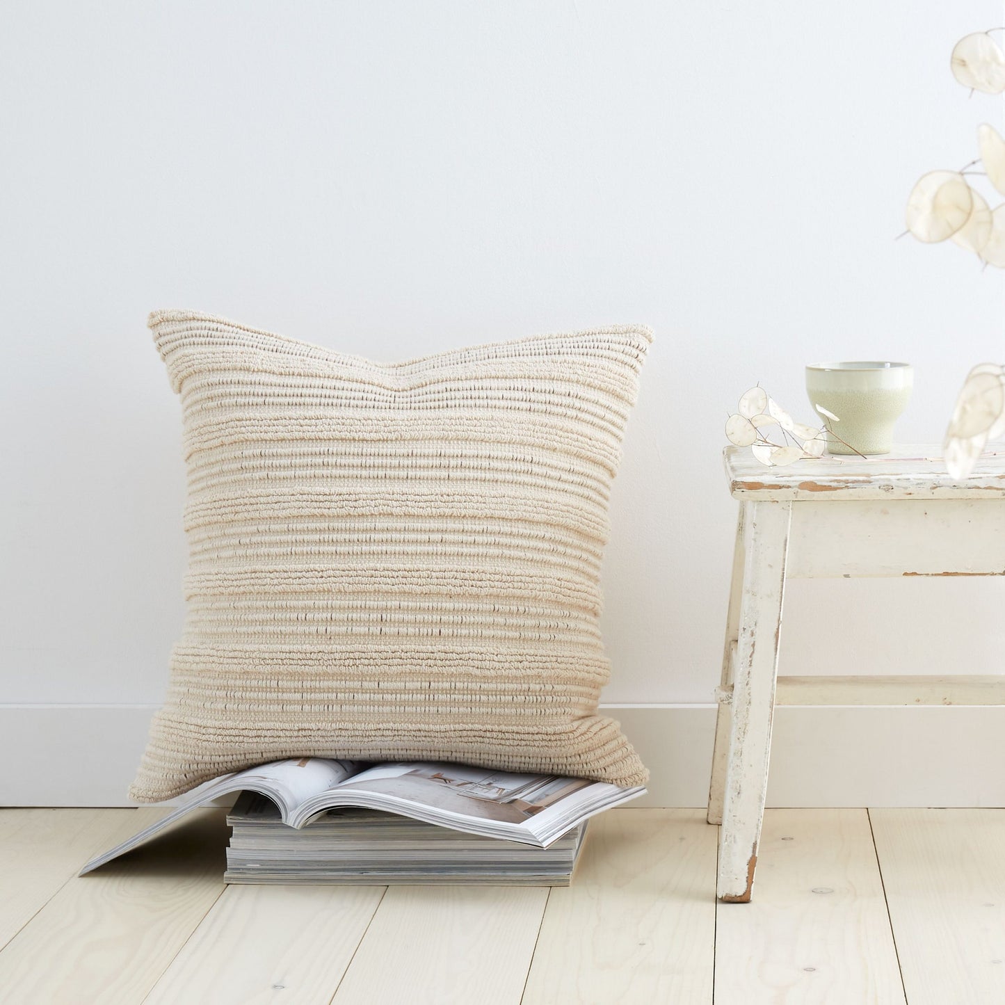 Tufted Stripe Cushions, Natural
