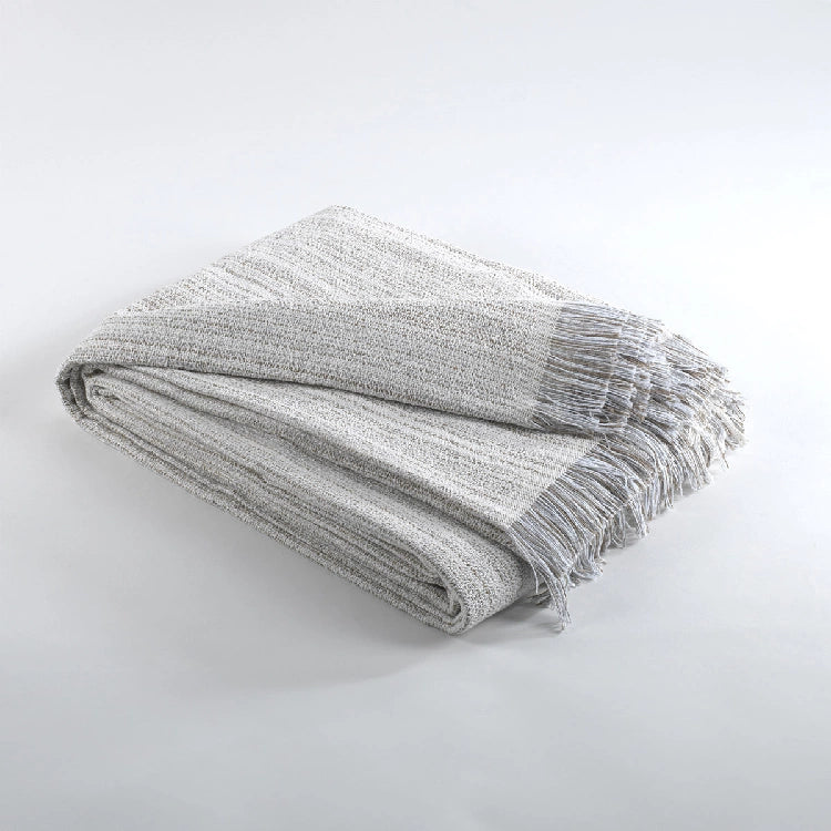 Verona Cotton Rich Multiuse Throw Stone and Grey